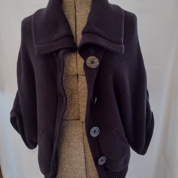 Izod Sweaters - Black Izod Short Cardigan